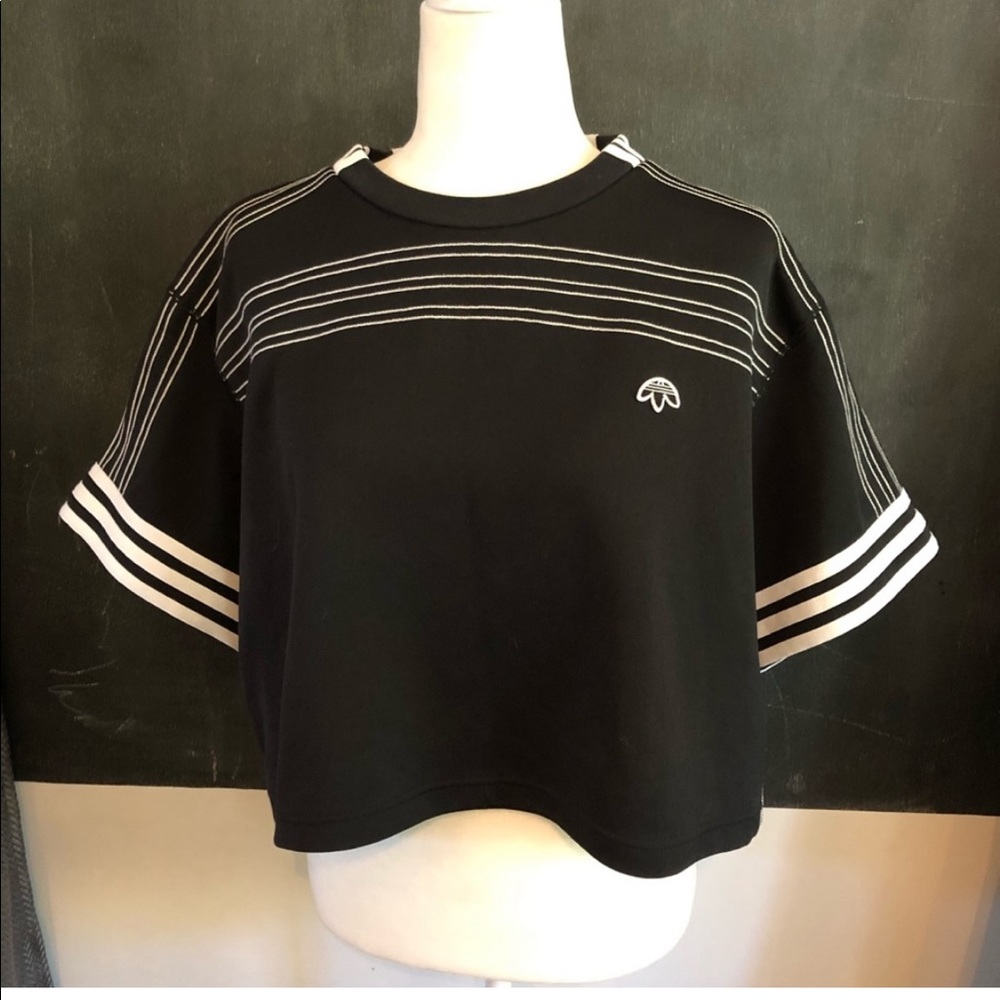 Adidas x Alexander Wang Flip Crop Top black upside down trefoil oversized M